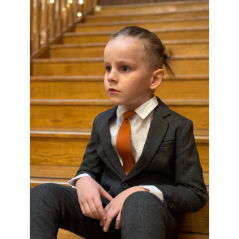 Cihlová dětská kravata matná