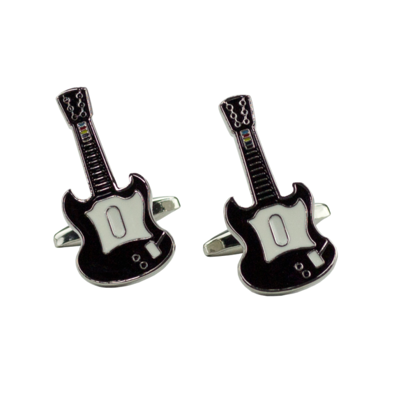 Black & White Electric Guitar Cufflinks