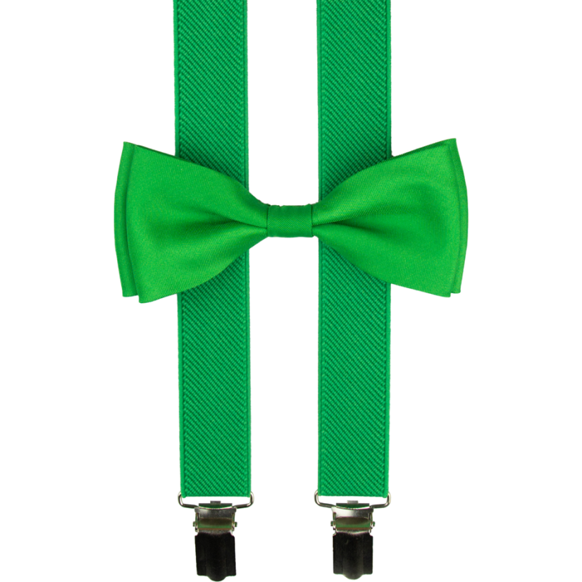 Zelené pánské kšandy s motýlkem