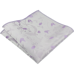 Fialový pánský kapesníček s levandulovým květinovým vzorem