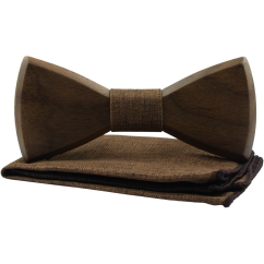 Dřevěný pánský motýlek s hnědým středem