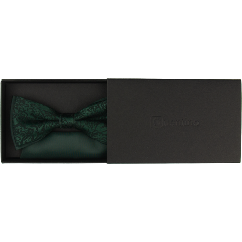 Smaragdově zelený pánský motýlek s černým vzorem