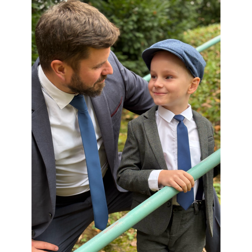 Blue Men's Necktie Matte