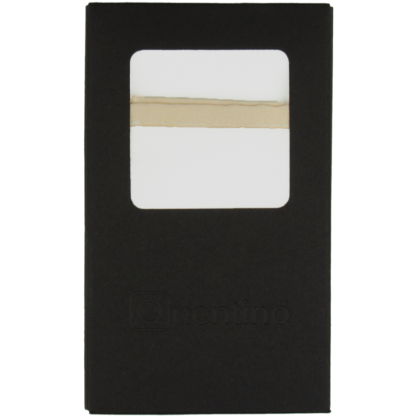 Bílý pánský kapesníček s béžovým lemem