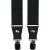 Black Men's Wide Suspenders with Polka Dots and Genuine Black Leather