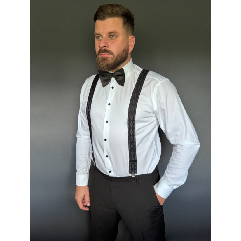 Černý pánský motýlek matný – elegantní butterfly