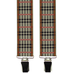 Béžové kárované pánské široké kšandy