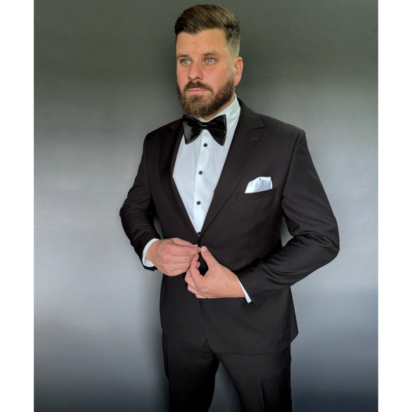 Black Men's Shiny Bow Tie – Elegant Butterfly