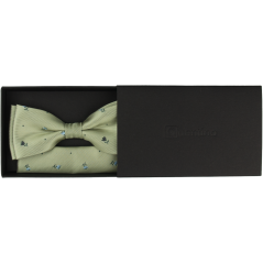 Šalvějově zelený pánský motýlek s jemným květinovým vzorem