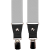 Light grey men's wide suspenders with black genuine leather