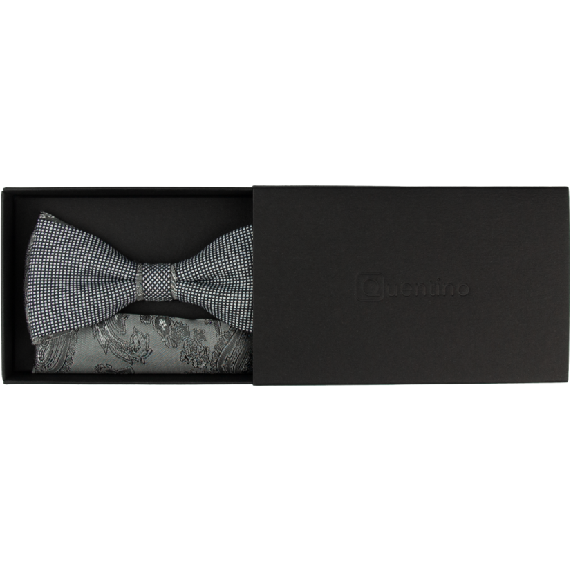 Černo šedý pánský motýlek s jemným vzorem