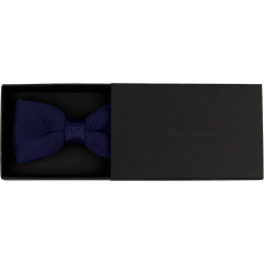 Tmavě modrý pánský pletený motýlek