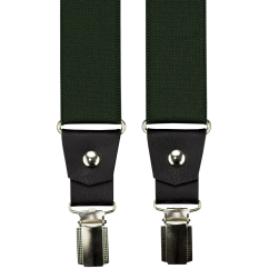 Tmavě zelené pánské široké kšandy s černou pravou kůží