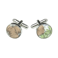 Brown & Green Floral Cufflinks