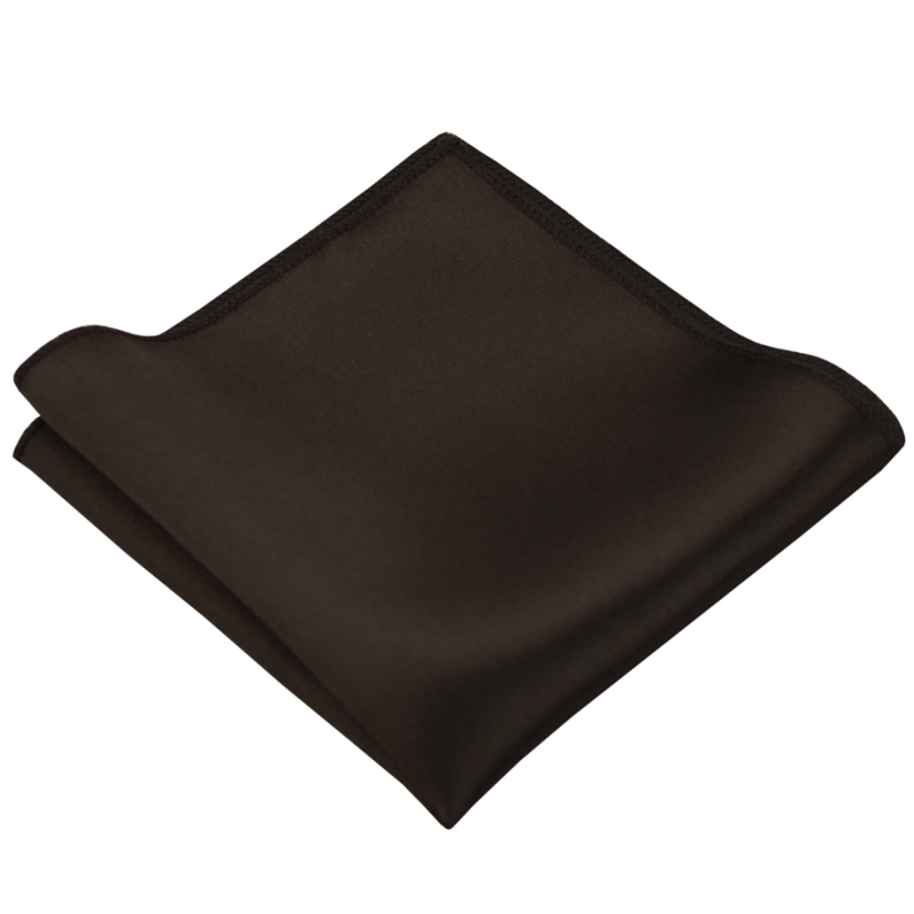 Dark Brown Men's Pocket Square Mat/Gloss
