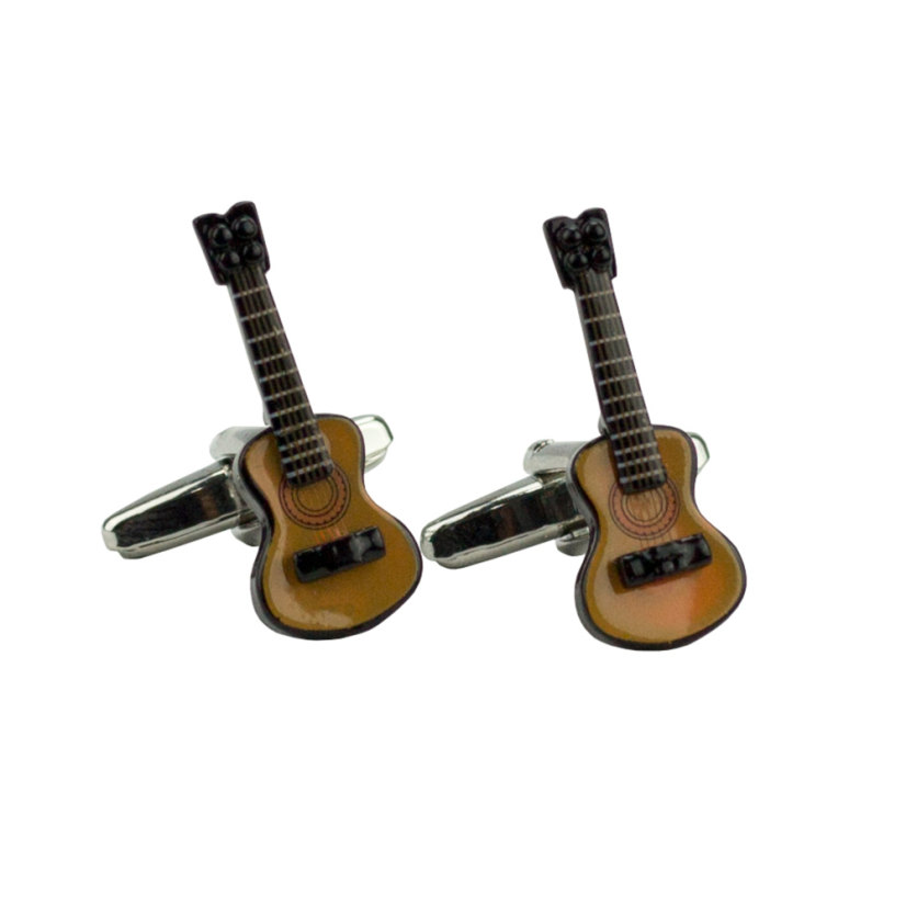 Manžetové knoflíčky hnědé akustické kytary