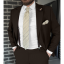 Beige-Brown Men's Set with Striped Tie