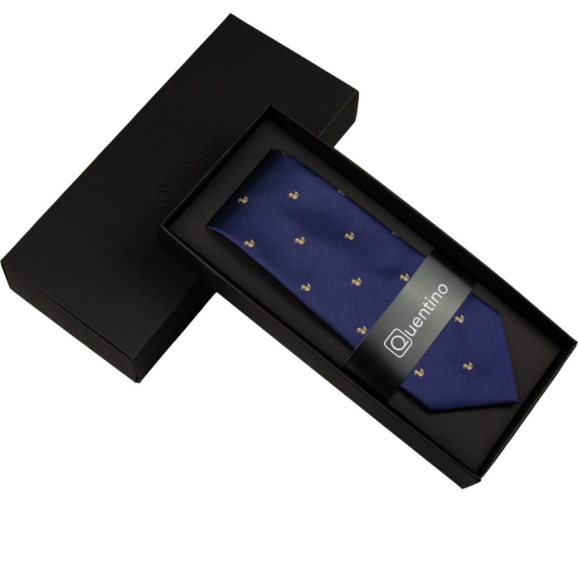 Dark blue men's tie DUCKS