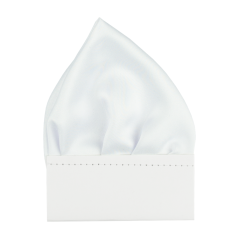 Bílý pánský kapesníček do saka matný