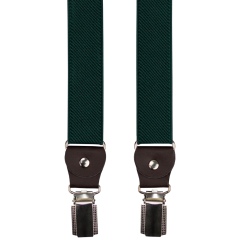 Smaragdově zelené pánské šle s tmavě hnědou pravou kůží