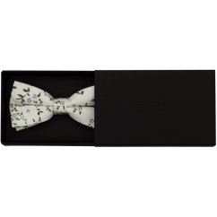 Smetanový pánský bavlněný motýlek s modro hnědými květy