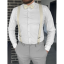 Cream (ecru) men's accessory set with a subtle texture - suspenders, bow tie and pocket square