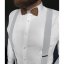 Drevený pánsky motýlik so svetlosivým stredom