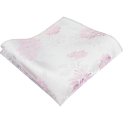 Světlounce růžový pánský kapesníček s jemným květinovým vzorem