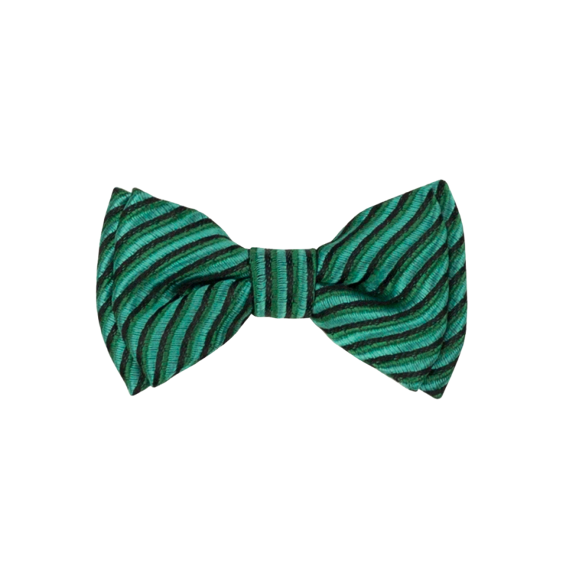 Zelený dětský MINI motýlek s proužky