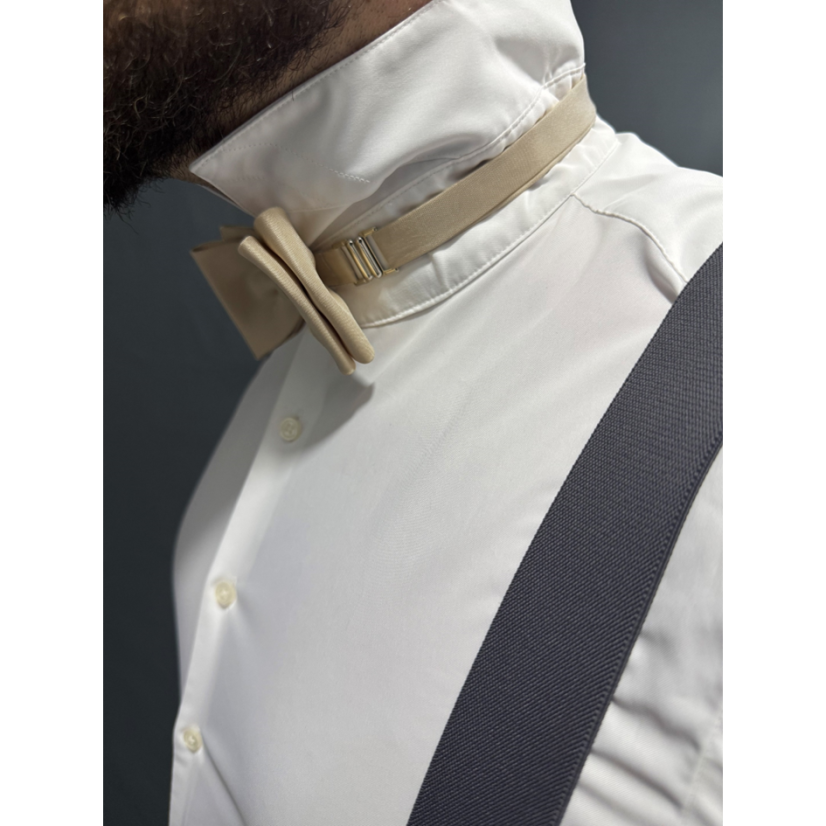 Béžový pánský motýlek matný