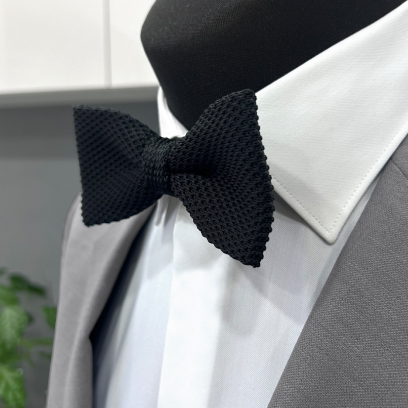 Black Men's Knitted Bow Tie