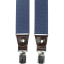 Blue Denim Men's Wide Suspenders with Brown Genuine Leather