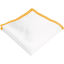 White Men's Pocket Square with Mustard Yellow Border
