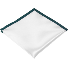 Bílý pánský kapesníček s petrolejovým lemem