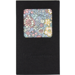 Grey Blue Men's Pocket Square with Colourful Flowers