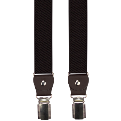 Tmavě hnědé pánské šle s tmavě hnědou pravou kůží