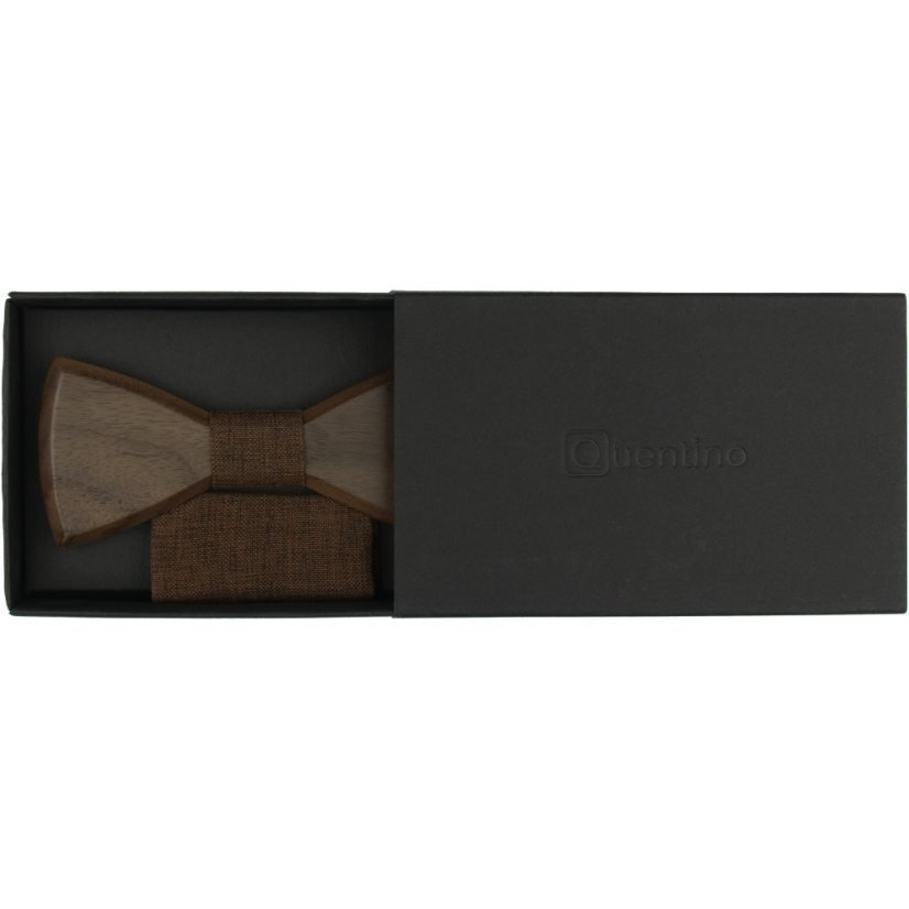 Dřevěný pánský motýlek s hnědým středem