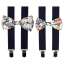 Dark navy floral bow tie set for father and son