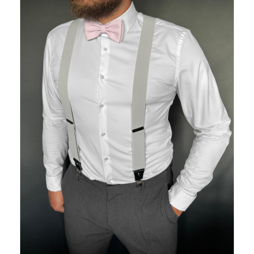 Světlounce růžový (blush pink) pánský motýlek matný