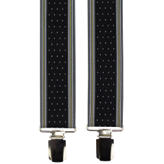 Černé pánské široké kšandy s puntíky a proužky