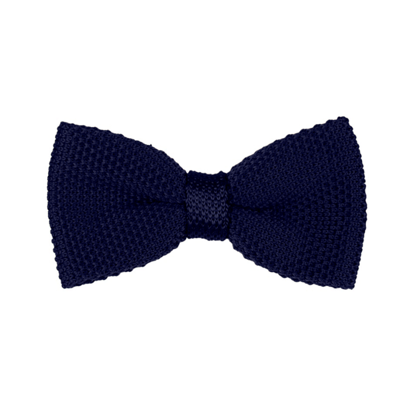 Tmavě modrý dětský pletený motýlek