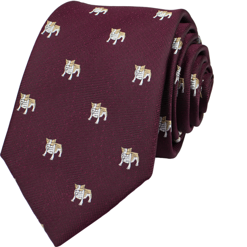 Burgundy Men's Necktie BULLDOGS