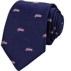 Dark Navy Men's Necktie CARS