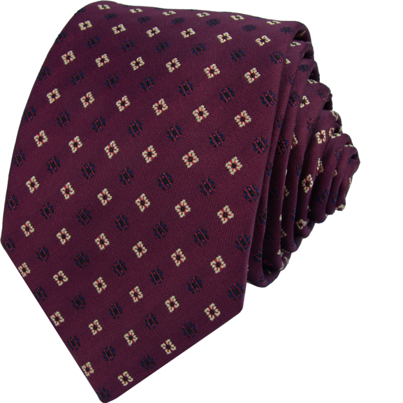 Burgundy Men's Necktie with Delicate Pattern