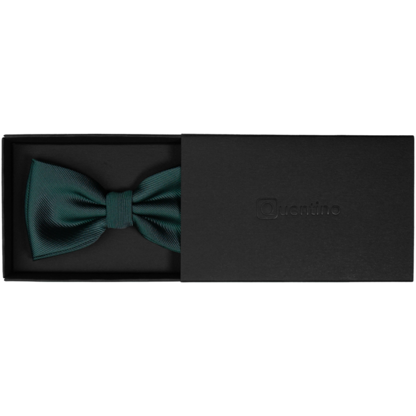 Emerald Green Men's Bow Tie with Embroidered Stripes