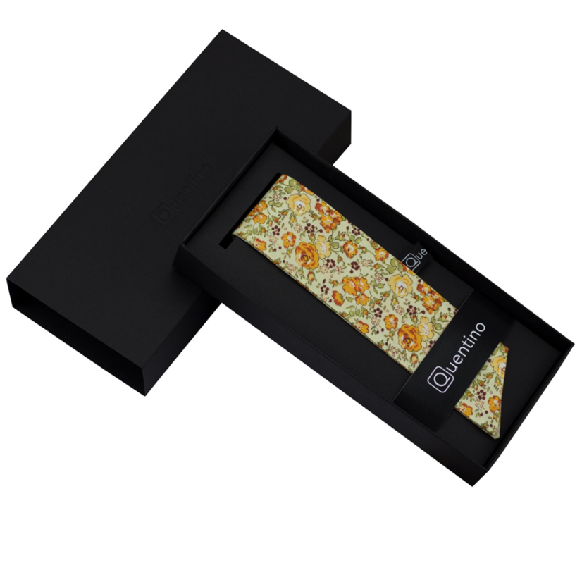 Light Beige Ladies' Ribbon with Yellow-Orange Flowers