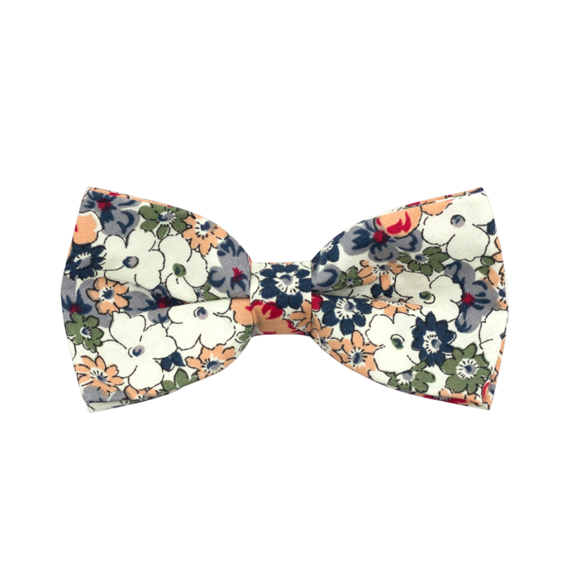 Colourful Children's Cotton Bow Tie with Floral Pattern