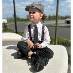 Dark Grey Children's Suspenders