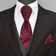 Vínově červená elegantní kravata s proužky