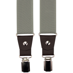 Šedé pánské široké kšandy s tmavě hnědou pravou kůží